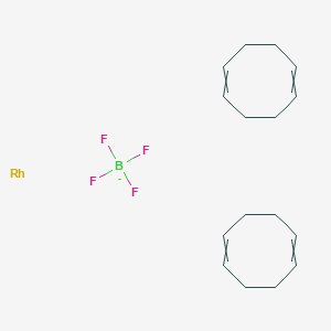 molecular formula C16H24BF4Rh- B056618 Bis(1,5-cyclooctadiene)rhodium(I) tetrafluoroborate CAS No. 35138-22-8