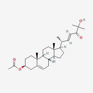 molecular formula C29H44O4 B566180 (3beta,22E)-3,25-Dihydroxy-cholesta-5,22-dien-24-one 3-Acetate CAS No. 69425-74-7