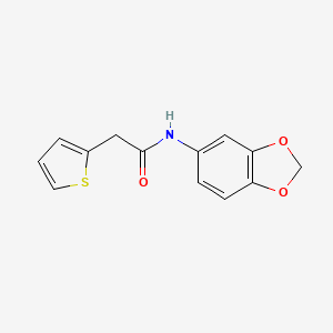 molecular formula C13H11NO3S B5661907 N-(benzo[d][1,3]dioxol-5-yl)-2-(thiophen-2-yl)acetamide 