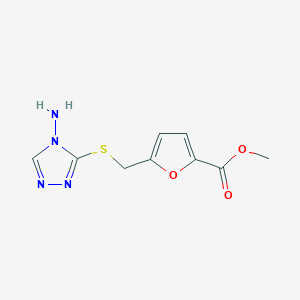 molecular formula C9H10N4O3S B5661930 methyl 5-{[(4-amino-4H-1,2,4-triazol-3-yl)sulfanyl]methyl}furan-2-carboxylate 