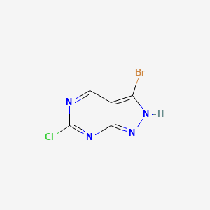 molecular formula C5H2BrClN4 B566202 3-Bromo-6-chloro-1H-pyrazolo[3,4-d]pyrimidine CAS No. 944903-06-4
