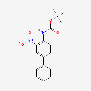 molecular formula C17H18N2O4 B566218 N-(3-Nitro[1,1'-biphenyl]-4-yl)carbamic Acid tert-Butyl Ester CAS No. 335254-77-8