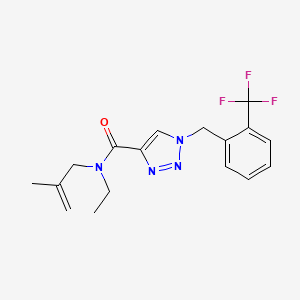 molecular formula C17H19F3N4O B5662301 N-ethyl-N-(2-methylprop-2-enyl)-1-[[2-(trifluoromethyl)phenyl]methyl]triazole-4-carboxamide 