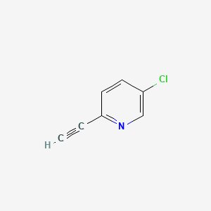molecular formula C7H4ClN B566242 5-Chloro-2-ethynylpyridine CAS No. 1196153-33-9