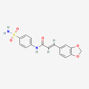 molecular formula C16H14N2O5S B5662426 N~1~-[4-(AMINOSULFONYL)PHENYL]-3-(1,3-BENZODIOXOL-5-YL)ACRYLAMIDE 