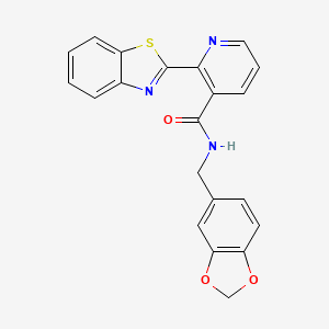 molecular formula C21H15N3O3S B5662683 N-(1,3-benzodioxol-5-ylmethyl)-2-(1,3-benzothiazol-2-yl)pyridine-3-carboxamide 