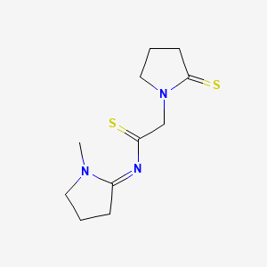 molecular formula C11H17N3S2 B5662853 N-(1-Methyl-2-pyrrolidinylidene)-2-thioxo-1-pyrrolidineethanethioamide CAS No. 126647-15-2