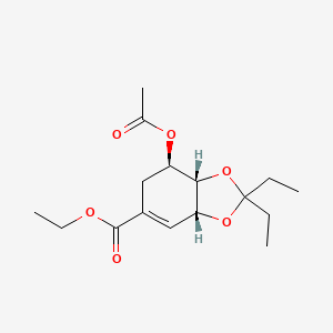 molecular formula C16H24O6 B566301 3,4-O-(Diethylmethylidene) Shikimic Acid Ethyl Ester Acetate CAS No. 1797117-10-2
