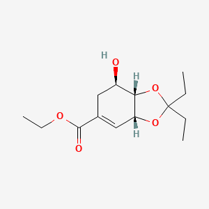 molecular formula C14H22O5 B566302 3,4-O-(Diethylmethylidene) Shikimic Acid Ethyl Ester CAS No. 943515-58-0