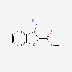 molecular formula C10H11NO3 B566306 Methyl 3-amino-2,3-dihydrobenzofuran-2-carboxylate CAS No. 106775-95-5