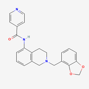 molecular formula C23H21N3O3 B5663125 N-[2-(1,3-benzodioxol-4-ylmethyl)-3,4-dihydro-1H-isoquinolin-5-yl]pyridine-4-carboxamide 