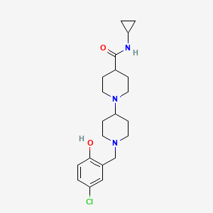 molecular formula C21H30ClN3O2 B5663267 1-[1-[(5-chloro-2-hydroxyphenyl)methyl]piperidin-4-yl]-N-cyclopropylpiperidine-4-carboxamide 