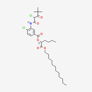 molecular formula C32H49Cl2NO6 B566335 (1-dodecoxy-1-oxohexan-2-yl) 4-chloro-3-[(2-chloro-4,4-dimethyl-3-oxopentanoyl)amino]benzoate CAS No. 105487-54-5