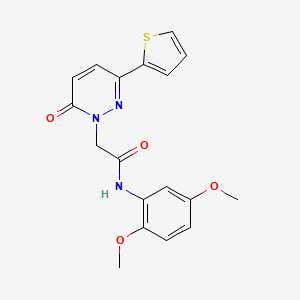 molecular formula C18H17N3O4S B5663663 N-(2,5-dimethoxyphenyl)-2-(6-oxo-3-(thiophen-2-yl)pyridazin-1(6H)-yl)acetamide 