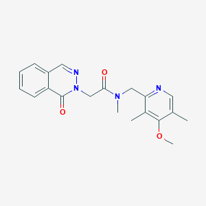 molecular formula C20H22N4O3 B5663727 N-[(4-methoxy-3,5-dimethyl-2-pyridinyl)methyl]-N-methyl-2-(1-oxo-2(1H)-phthalazinyl)acetamide 