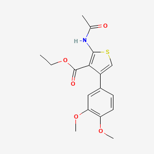 molecular formula C17H19NO5S B5663741 Ethyl 2-(acetylamino)-4-(3,4-dimethoxyphenyl)thiophene-3-carboxylate 