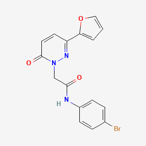 molecular formula C16H12BrN3O3 B5663941 N-(4-bromophenyl)-2-(3-(furan-2-yl)-6-oxopyridazin-1(6H)-yl)acetamide 