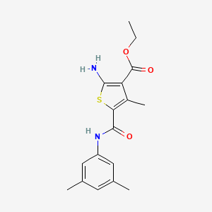 molecular formula C17H20N2O3S B5664059 Ethyl 2-amino-5-[(3,5-dimethylphenyl)carbamoyl]-4-methylthiophene-3-carboxylate 