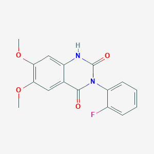 molecular formula C16H13FN2O4 B5664211 3-(2-fluorophenyl)-6,7-dimethoxyquinazoline-2,4(1H,3H)-dione 