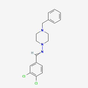 molecular formula C18H19Cl2N3 B5664316 N-(4-benzylpiperazin-1-yl)-1-(3,4-dichlorophenyl)methanimine 