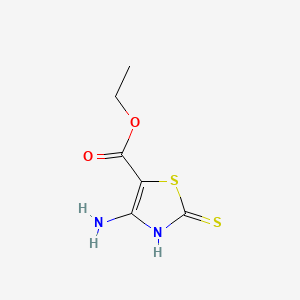 molecular formula C6H8N2O2S2 B566456 ethyl 4-amino-2-sulfanylidene-3H-1,3-thiazole-5-carboxylate CAS No. 106576-49-2