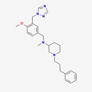 molecular formula C26H35N5O B5664655 N-[[4-methoxy-3-(1,2,4-triazol-1-ylmethyl)phenyl]methyl]-N-methyl-1-(3-phenylpropyl)piperidin-3-amine 
