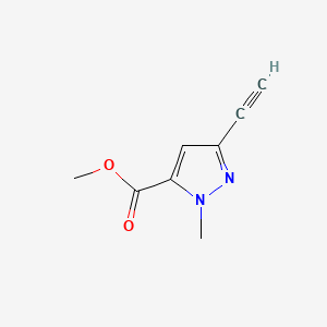 molecular formula C8H8N2O2 B566466 Methyl 3-ethynyl-1-methyl-1H-pyrazole-5-carboxylate CAS No. 19762-24-4