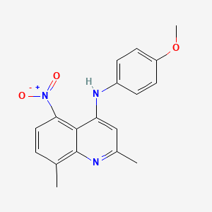 molecular formula C18H17N3O3 B5664674 N-(4-methoxyphenyl)-2,8-dimethyl-5-nitroquinolin-4-amine 