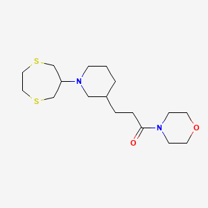 molecular formula C17H30N2O2S2 B5664781 3-[1-(1,4-Dithiepan-6-yl)piperidin-3-yl]-1-morpholin-4-ylpropan-1-one 