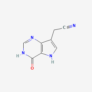 molecular formula C8H6N4O B566485 2-(4-Oxo-4,5-dihydro-1H-pyrrolo[3,2-d]pyrimidin-7-yl)acetonitrile CAS No. 100419-81-6