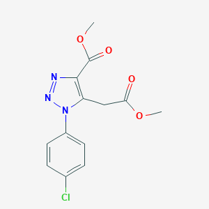 molecular formula C13H12ClN3O4 B056649 methyl 1-(4-chlorophenyl)-5-(2-methoxy-2-oxoethyl)-1H-1,2,3-triazole-4-carboxylate CAS No. 114462-77-0