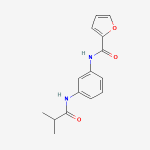 molecular formula C15H16N2O3 B5665014 N-{3-[(2-methylpropanoyl)amino]phenyl}furan-2-carboxamide 