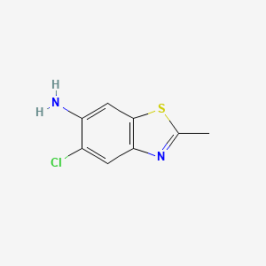 molecular formula C8H7ClN2S B566505 5-Chloro-2-methylbenzo[d]thiazol-6-amine CAS No. 101253-50-3