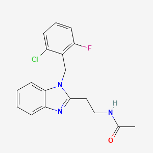 molecular formula C18H17ClFN3O B5665162 N-(2-{1-[(2-chloro-6-fluorophenyl)methyl]-1H-1,3-benzodiazol-2-yl}ethyl)acetamide 