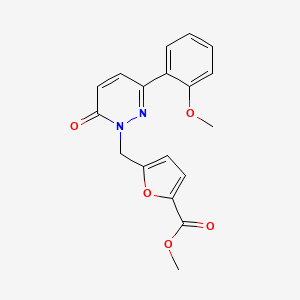 molecular formula C18H16N2O5 B5665196 methyl 5-((3-(2-methoxyphenyl)-6-oxopyridazin-1(6H)-yl)methyl)furan-2-carboxylate 