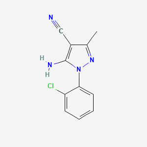 molecular formula C11H9ClN4 B566546 5-Amino-4-cyano-1-(2-chlorophenyl)-3-methylpyrazole CAS No. 107856-31-5