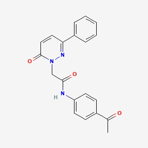 molecular formula C20H17N3O3 B5665682 N-(4-acetylphenyl)-2-(6-oxo-3-phenylpyridazin-1(6H)-yl)acetamide 