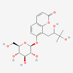 8-(2,3-dihydroxy-3-methylbutyl)-7-[(2S,3R,4S,5S,6R)-3,4,5-trihydroxy-6-(hydroxymethyl)oxan-2-yl]oxychromen-2-one