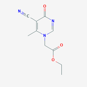 molecular formula C10H11N3O3 B5665874 ethyl (5-cyano-6-methyl-4-oxo-1(4H)-pyrimidinyl)acetate 