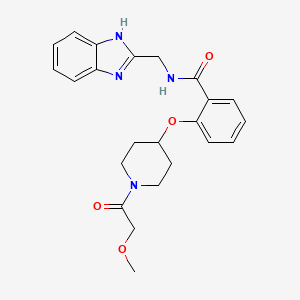 molecular formula C23H26N4O4 B5666097 N-(1H-benzimidazol-2-ylmethyl)-2-[1-(2-methoxyacetyl)piperidin-4-yl]oxybenzamide 