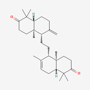 molecular formula C30H46O2 B566613 (4aR,5S,8aR)-5-[2-[(1S,4aR,8aR)-5,5,8a-trimethyl-2-methylidene-6-oxo-1,3,4,4a,7,8-hexahydronaphthalen-1-yl]ethyl]-1,1,4a,6-tetramethyl-4,5,8,8a-tetrahydro-3H-naphthalen-2-one CAS No. 19940-78-4