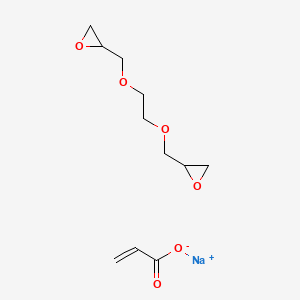 molecular formula C11H17NaO6 B566617 Sodium;2-[2-(oxiran-2-ylmethoxy)ethoxymethyl]oxirane;prop-2-enoate CAS No. 102984-13-4