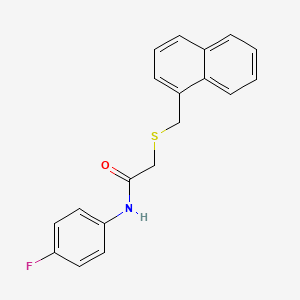 molecular formula C19H16FNOS B5666211 N-(4-fluorophenyl)-2-(naphthalen-1-ylmethylsulfanyl)acetamide 
