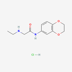 molecular formula C12H17ClN2O3 B566635 N-2,3-dihydro-1,4-benzodioxin-6-yl-2-(ethylamino)acetamide hydrochloride CAS No. 100254-21-5