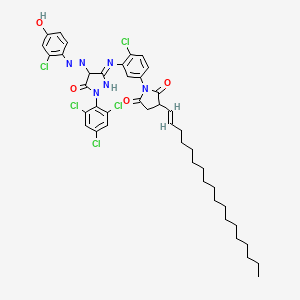 molecular formula C43H49Cl5N6O4 B566637 1-(2,4,6-Trichlorophenyl)-3-[2-chloro-5-(1-octadecenyl-1-succinimido)anilino]-4-(2-chloro-4-hydroxyphenyl)azo-2-pyrazolin-5-one CAS No. 108961-04-2
