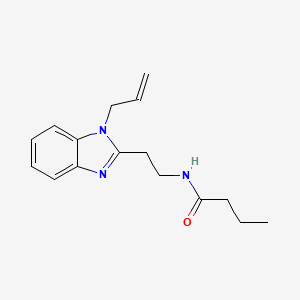molecular formula C16H21N3O B5666437 N-{2-[1-(prop-2-en-1-yl)-1H-1,3-benzodiazol-2-yl]ethyl}butanamide 