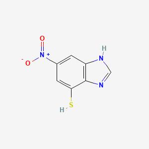molecular formula C7H5N3O2S B566644 4-benzimidazolethiol,6-nitro- CAS No. 101083-91-4