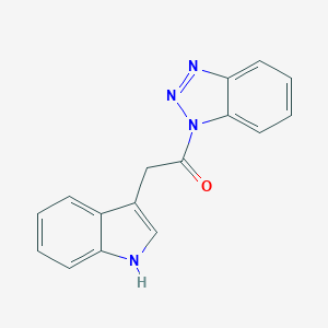 molecular formula C16H12N4O B056666 1-(1H-Benzo[d][1,2,3]triazol-1-yl)-2-(1H-indol-3-yl)ethanone CAS No. 1080025-88-2