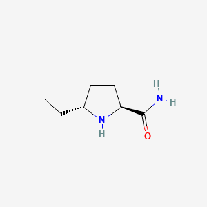 molecular formula C7H14N2O B566661 (2S,5R)-5-Ethylpyrrolidine-2-carboxamide CAS No. 102734-97-4