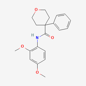 molecular formula C20H23NO4 B5666649 N-(2,4-dimethoxyphenyl)-4-phenyloxane-4-carboxamide 